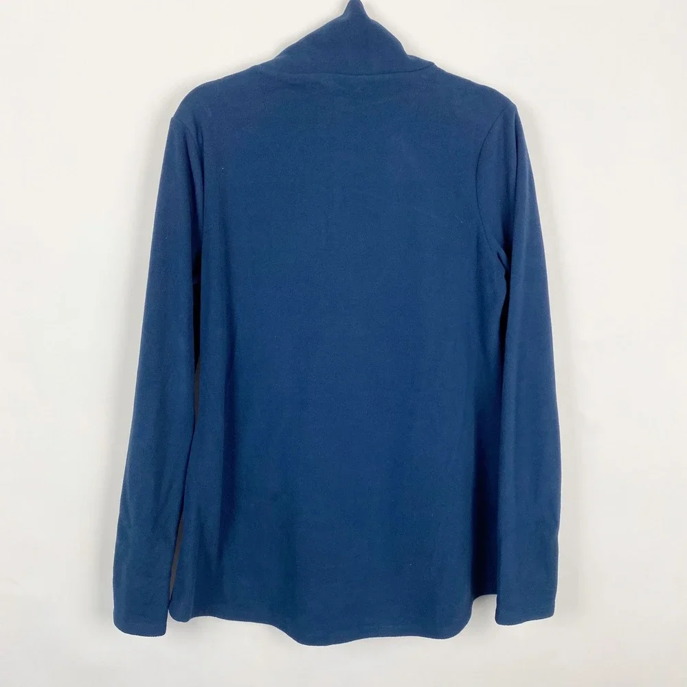 Eddie Bauer Womens Navy Blue Quarter Zip Fleece Pullover Jacket Size‎ Medium